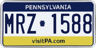 PA license plate MRZ1588