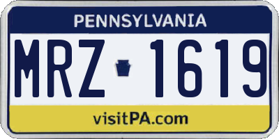 PA license plate MRZ1619