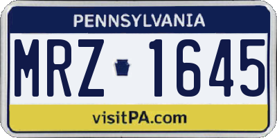 PA license plate MRZ1645