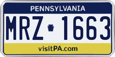 PA license plate MRZ1663