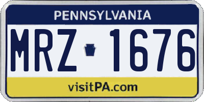 PA license plate MRZ1676