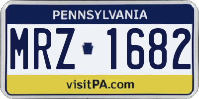 PA license plate MRZ1682