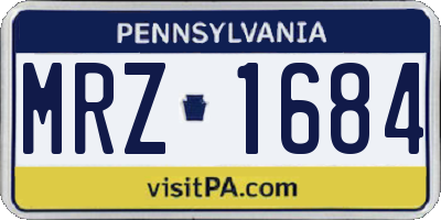 PA license plate MRZ1684