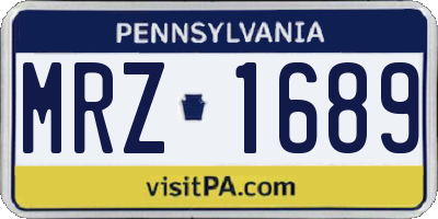 PA license plate MRZ1689