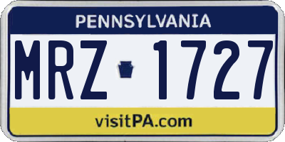 PA license plate MRZ1727