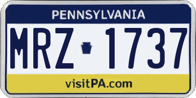 PA license plate MRZ1737