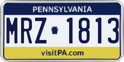 PA license plate MRZ1813
