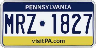 PA license plate MRZ1827