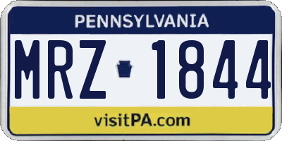 PA license plate MRZ1844