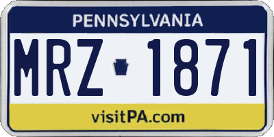 PA license plate MRZ1871