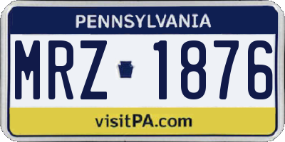 PA license plate MRZ1876