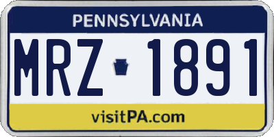PA license plate MRZ1891