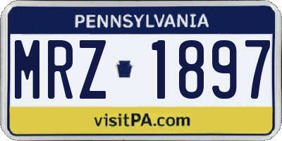 PA license plate MRZ1897