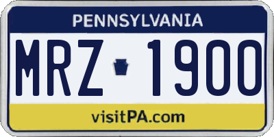 PA license plate MRZ1900