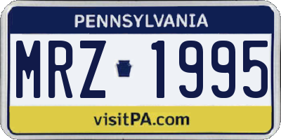 PA license plate MRZ1995