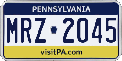 PA license plate MRZ2045