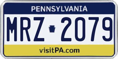 PA license plate MRZ2079