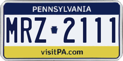 PA license plate MRZ2111