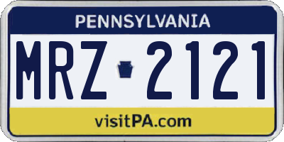 PA license plate MRZ2121