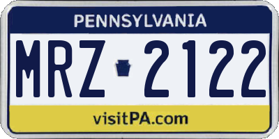 PA license plate MRZ2122