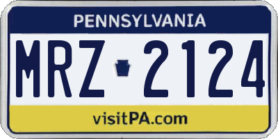 PA license plate MRZ2124