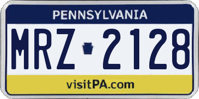 PA license plate MRZ2128