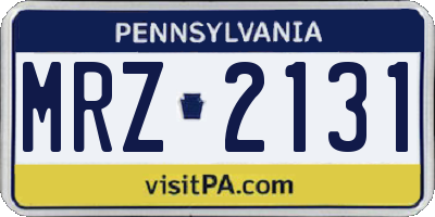 PA license plate MRZ2131