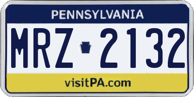 PA license plate MRZ2132