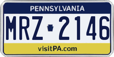 PA license plate MRZ2146