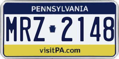 PA license plate MRZ2148
