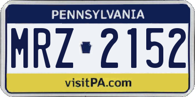 PA license plate MRZ2152