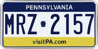 PA license plate MRZ2157