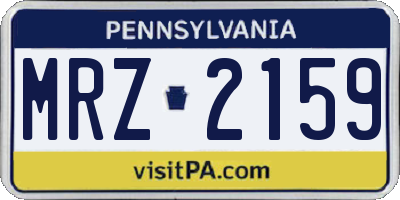 PA license plate MRZ2159