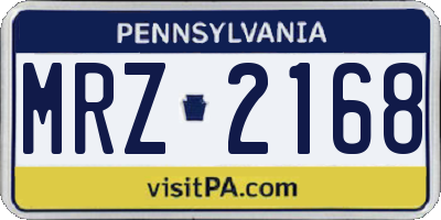 PA license plate MRZ2168