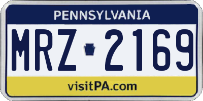 PA license plate MRZ2169