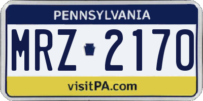 PA license plate MRZ2170