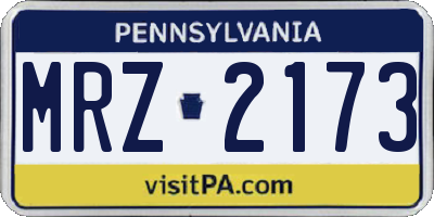 PA license plate MRZ2173
