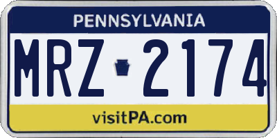 PA license plate MRZ2174