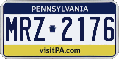 PA license plate MRZ2176