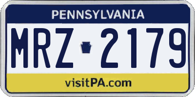 PA license plate MRZ2179