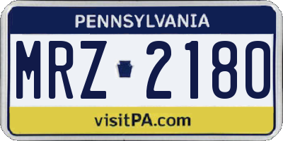 PA license plate MRZ2180