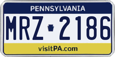 PA license plate MRZ2186