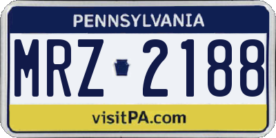 PA license plate MRZ2188