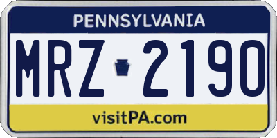 PA license plate MRZ2190