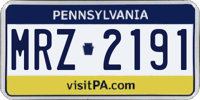 PA license plate MRZ2191