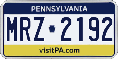 PA license plate MRZ2192