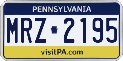 PA license plate MRZ2195