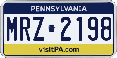 PA license plate MRZ2198