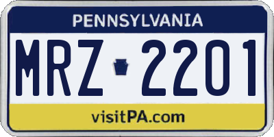 PA license plate MRZ2201