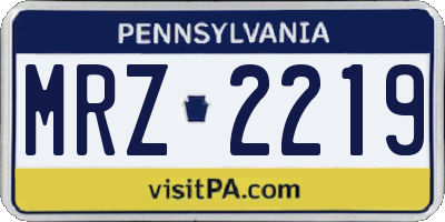 PA license plate MRZ2219